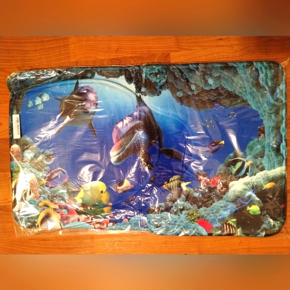 Blue Ocean Tropical Fish Coral Bathroom Mats set - Picture 3 of 3